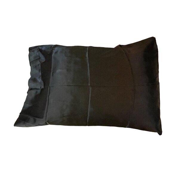 Vintage Luxury Linens Pillowcases Set of 2 Standard Size Used Black Luxury Satin - Picture 13 of 15